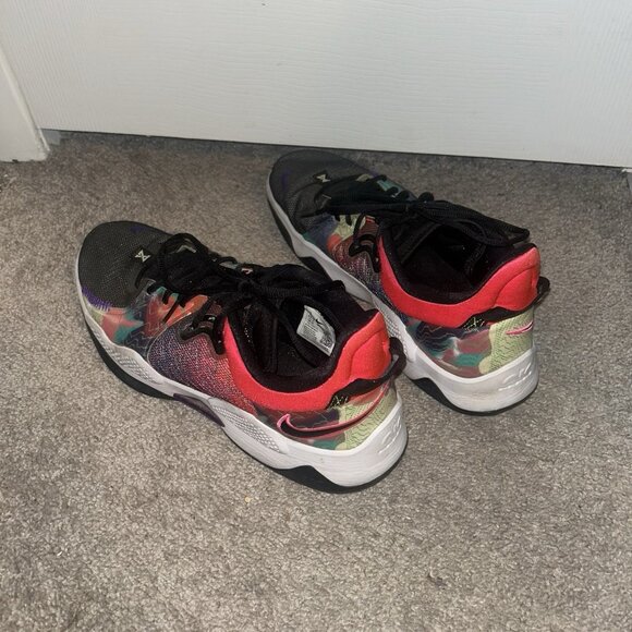 Nike PG 5 Bright Crimson & Black Low Top Athletic Sneakers Men’s Size 13 - Picture 4 of 6